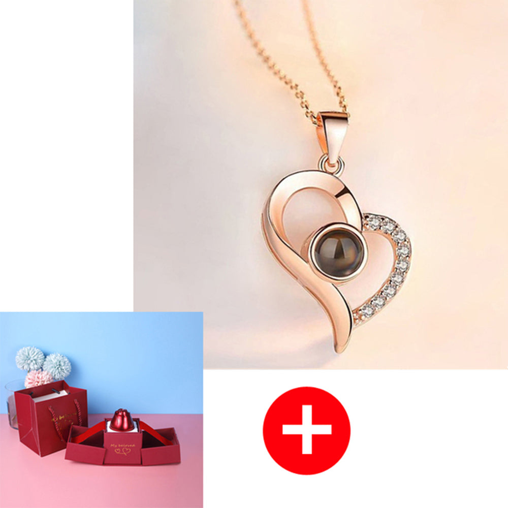 Hot Valentine's Day Gifts Metal Rose Jewelry Gift Box Necklace