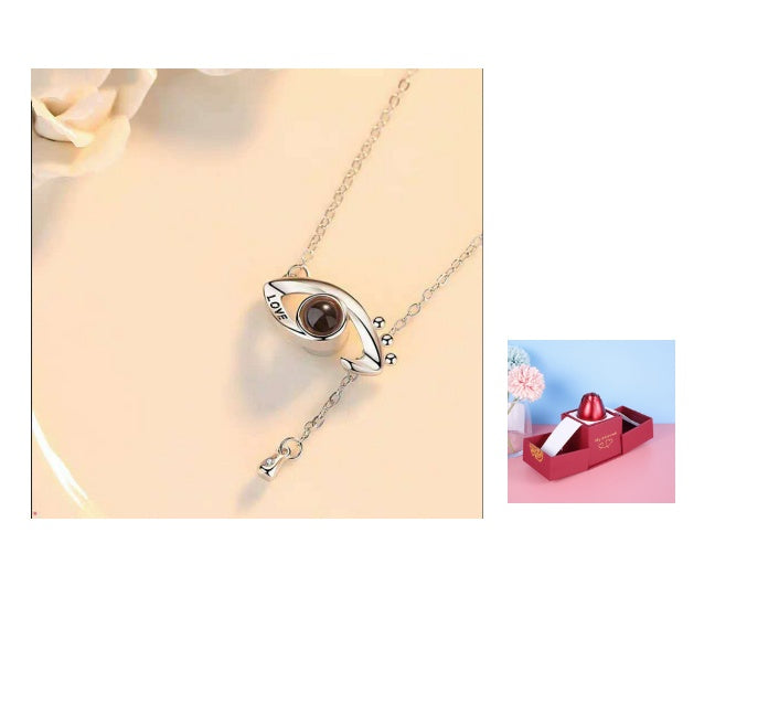 Hot Valentine's Day Gifts Metal Rose Jewelry Gift Box Necklace